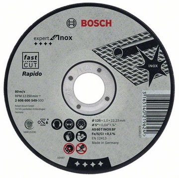BOSCH TARCZA DO CIĘCIA METALU INOX 125x1mm 25szt.