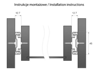 PROWADNICA KULKOWA DO SZUFLAD H45 L 800MM 2 SZTUKI