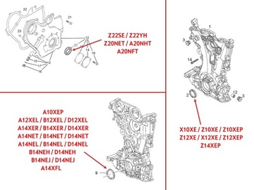 USZCZELNIACZ POMPY OLEJU OE OPEL CORSA B C 1.2 1.4