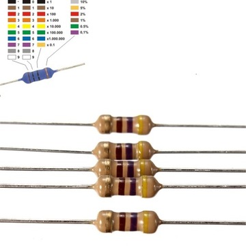 Rezystor opornik 10K 0,6W 1% 10KOhm x50szt