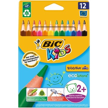 Kredki BIC Evolution Eco Triangle ołówkowe trójkątne 12 szt kolorów kolory