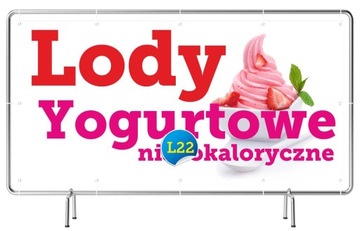 Gotowe Baner REKLAMA 2mx1m - Lody jogurtowe