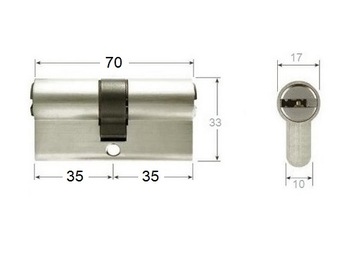 GERDA PRO SYSTEM 35/35 70мм цилиндрическая противовзломная вставка для дверного замка