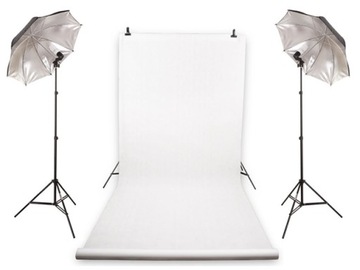 ZESTAW DOMOWE STUDIO 2x150W + TŁO FOTOGRAFICZNE