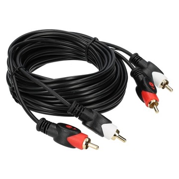 KABEL PRZEWÓD 2x RCA CHINCH POZŁACANE WTYKI 5M