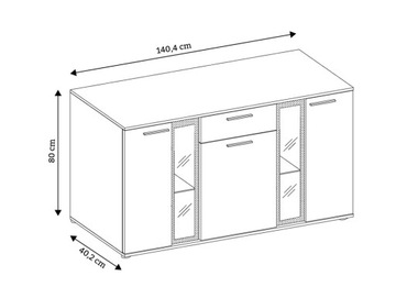 SONOMA SET Стенка, стол, комод, 3D шкаф-купе