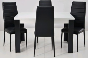 Комплект СТОЛ И 4 СТУЛА для гостиной, РАСШИРЯЕМЫЙ, БЕЛЫЙ