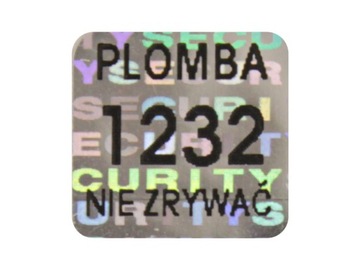 PLOMBY GWARANCYJNE STICKERY 10x10 HOLOGRAM 500SZT