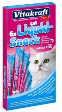Vitakraft Cat Liquid Snack с лососем и омега-3 6х15г
