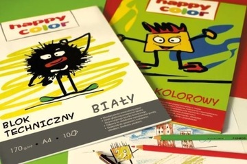 Технический блокнот БЕЛЫЙ А4 10 листов 170г Happy Color