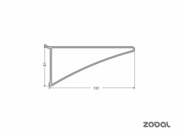 Алюминий Длина полки: 600 мм, ZOBAL 03208805