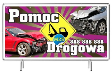 Solidny Baner reklamowy 3x1m Pomoc Drogowa - Szyld