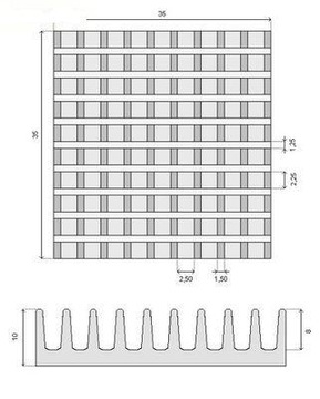 Radiator aluminiowy 35x35x10mm RAD21