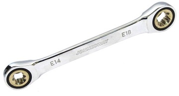 KLUCZ OCZKOWY TORX E14xE18 Z GRZECHOTKĄ JONNESWAY