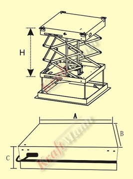 Winda Sufitowa Projektor Rzutnik Na Pilota 180 cm