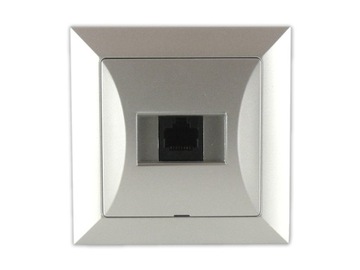 OPAL GNIAZDO KOMPUTEROWE RJ45 RJ-45 SREBRNY