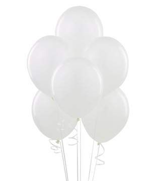 Balony Pastelowe BIAŁE Komunia Chrzest Roczek Urodziny Wesele Ślub 100szt.