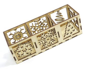 DEKOR ŚWIECZNIK POTRÓJNY TEALIGHT 195x65x65mm YD26