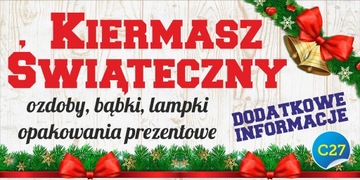 Baner Reklamowy - Ozdoby Swiąteczne Kiermasz 2x1m