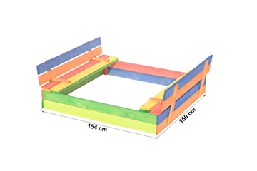 Деревянная песочница закрытая, 150х154.