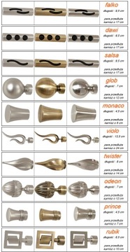 ОДИНАРНЫЙ КАРДИН. 200 см 2,0 м OPTIMA fi 19 ЗОЛОТОЙ АНТИЧНЫЙ РЕГУЛИРУЕМЫЙ КРОНШТЕЙН