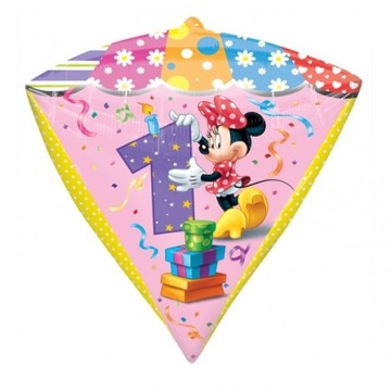 Balon Foliowy Urodziny Roczek Myszka Minnie 43 cm