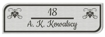 GRAWEROWANA TABLICZKA Z NUMEREM I NAZWISKIEM DOM DRZWI DEKOR XD73