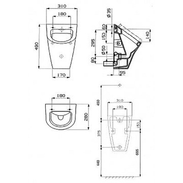 Писсуар Roca Nexo с бачком Seat A35364K00 Schell