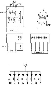 ART Новый светодиод 1 ЦИФРА 0,30