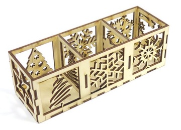 DEKOR ŚWIECZNIK POTRÓJNY TEALIGHT 195x65x65mm YD26