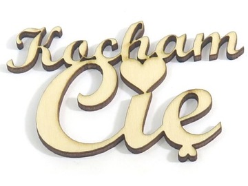 DECOUPAGE DEKOR ZAWIESZKA NAPIS 'KOCHAM Cię' ED93