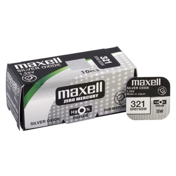10x BATERIA srebrowa MAXELL 321 / SR 616 SW