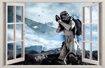 NAKLEJKI NA ŚCIANĘ Okno STAR WARS 52 100x65 cm