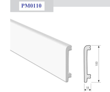 Белый плинтус 0110 декоративный плинтус