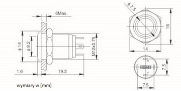 Монопереключатель PBW-12B. трава. 12 В