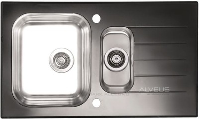 Zlewozmywak szklany czarny GLASSIX 20 ALVEUS zlew