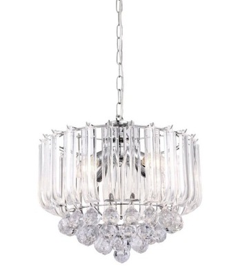 Lampa Wisząca Żyrandol z Kryształkami Salonu 4xE14