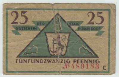 BM378 Niemcy Notgeld 25 fenigów Dusseldorf
