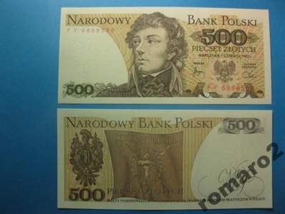 Polska Banknot 500zł FY ! P-145d UNC 1982 Rzadszy!