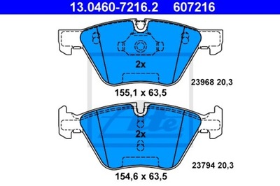 13.0460-7216.2 ATE PADS BRAKE FRONT BMW E90 - milautoparts-fr.ukrlive.com