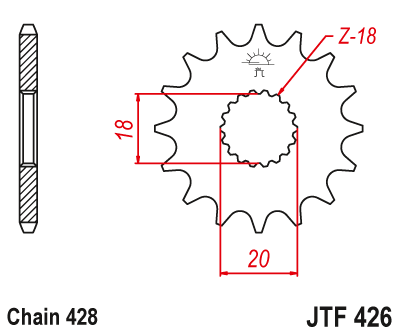 JT PIGNON AVANT 426 14 SUZUKI GN 125 '92-'00 (42614JT) (LANC. 428) - milautoparts-fr.ukrlive.com