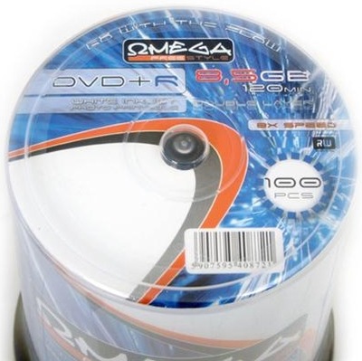 Płyty Omega DVD+R 8,5gb DL szt 100 Printable Białe