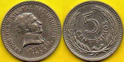 Urugwaj 5 Centesimo 1953 r.