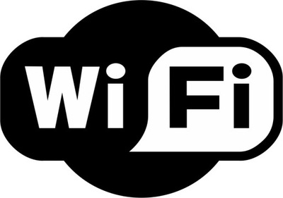 Naklejka WiFi - wzór A szerokość 25 cm czarno-biał