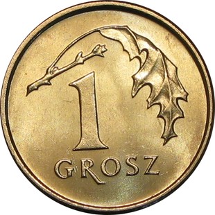 1 gr grosz 2005 mennicza z worka lub rolki