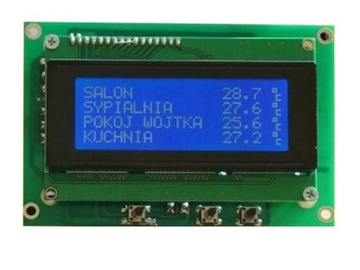 Termometr panelowy 8 kanałowy LCD DS18B20 czujnik