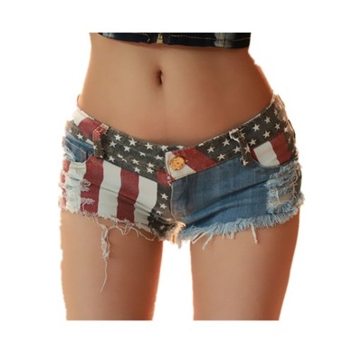 Spodenki szorty jeans flaga amerykańska sexy mini