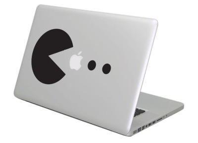 Naklejka na Maka, MacBooka Apple PacMan duży