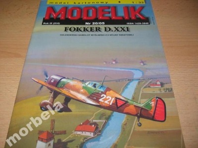 Modelik nr 20/05 Myśliwiec Fokker D.XXI 1:33