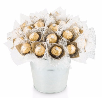 PREZENT NA ŚLUB ROCZNICĘ ŚLUBU SŁODKI BUKIET CZEKOLADEK FERRERO ROCHER
